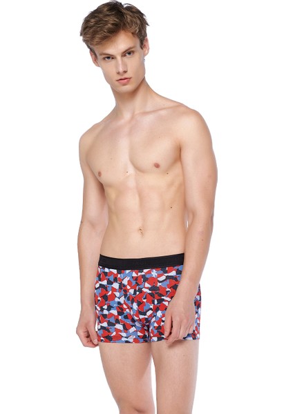 Kırmızı Mavi Compact Geometrik Boxer