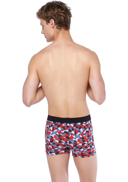 Kırmızı Mavi Compact Geometrik Boxer