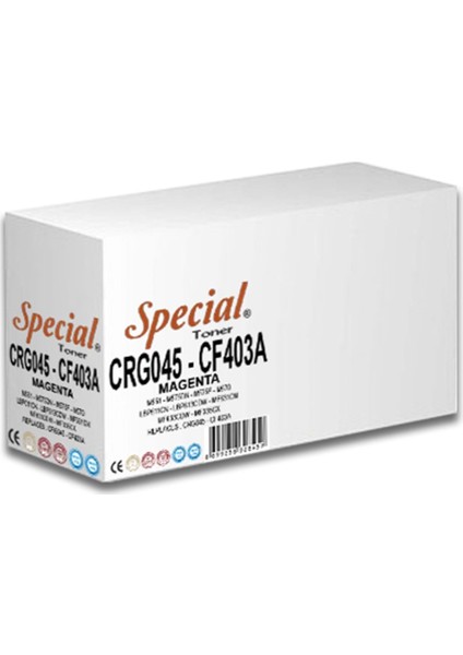 Specıal CF403A Peşin CRG045M Kırmızı 201A Toner 1,4k