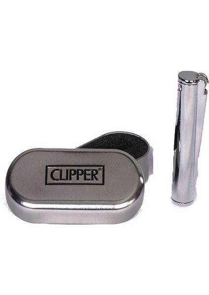 Clipper Clipper Benzinli Çakmak + Gümüş Renk + Özel Kutu