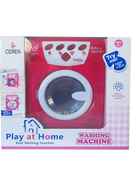 C Toys Işıklı Pilli ve Sesli Oyuncak Çamaşır Makinesi