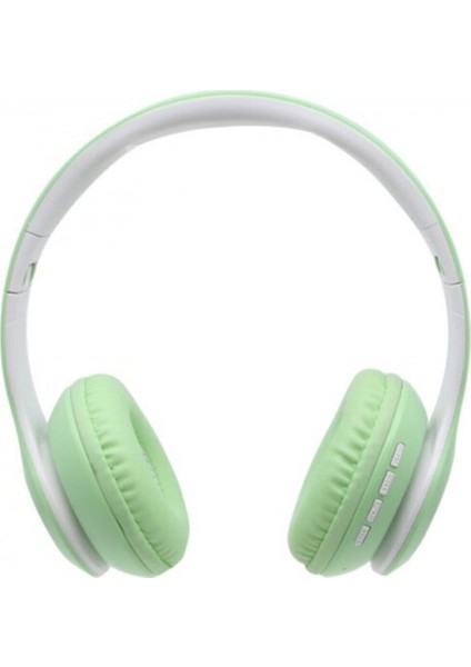 Bluetooth Mikrofonlu Stereo Kulak Üstü Kulaklık Yeşil Genç Çocuk
