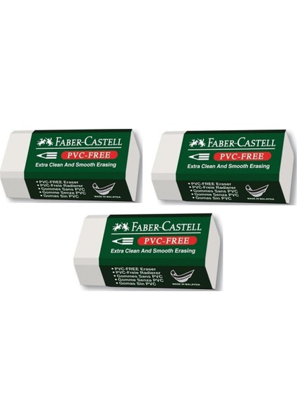 Pvc Free No:30 Küçük Boy Beyaz Silgi 3'lü