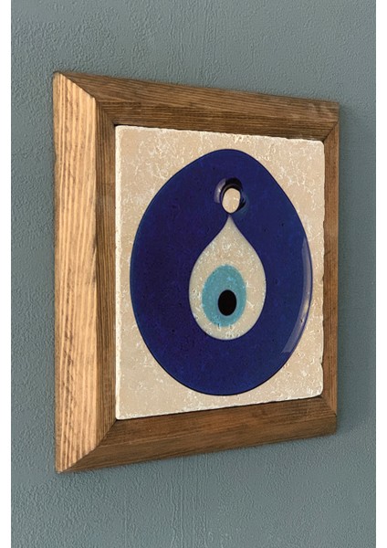 Masif Çerçeveli Nazar Boncuğu Doğaltaş Tablo Oscar Stone Decor 28X28 cm fiyatları