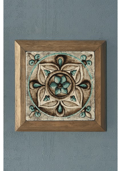 Masif Çerçeveli Desen (Tile) Doğaltaş Tablo Pano Oscar Stone Decor 28X28 cm