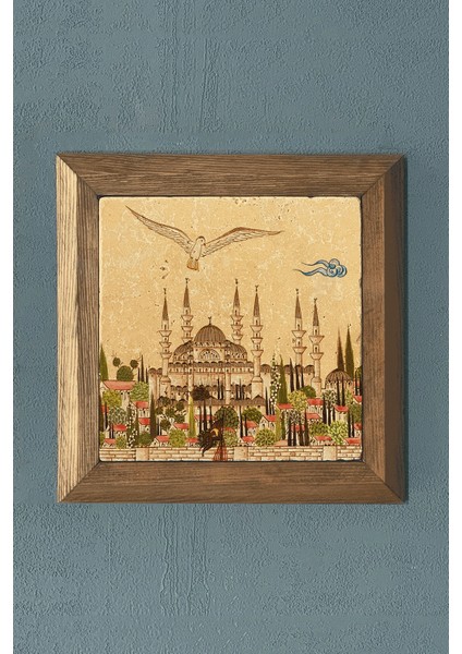 Istanbul Masif Çerçeveli Taş Tablo-Wall Decor- Oscar Stone Decor 28X28 cm