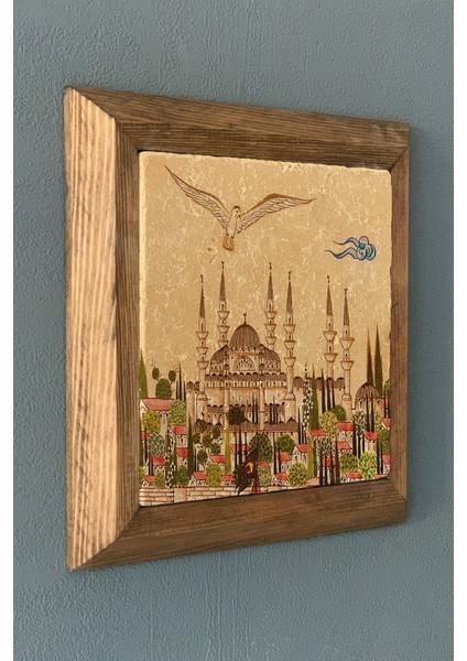 Istanbul Masif Çerçeveli Taş Tablo-Wall Decor- Oscar Stone Decor 28X28 cm fiyatları