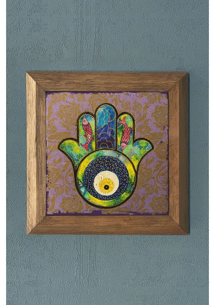 Masif Çerçeveli Taş Tablo-Wall Decor- Oscar Stone Decor 28X28 cm