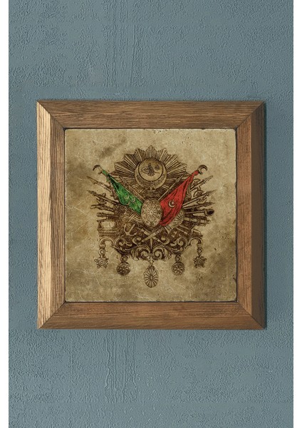 Masif Çerçeveli Taş Tablo-Wall Decor- Oscar Stone Decor 28X28 cm