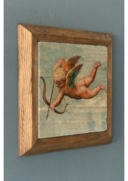 Aşk Meleği-Masif Çerçeveli Taş Tablo-Wall Decor- Oscar Stone Decor 28X28 cm fiyatları