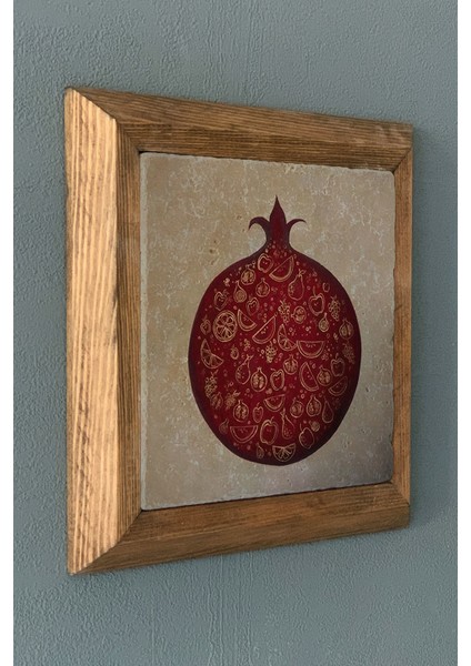Bereket Nar -Masif Çerçeveli Taş Tablo-Wall Decor- Oscar Stone Decor 28X28 cm fiyatları