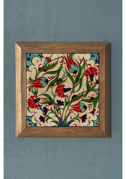 Masif Çerçeveli Taş Tablo-Wall Decor- Oscar Stone Decor 28X28 cm