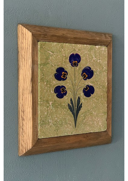 Ebruli Desen-Masif Çerçeveli Taş Tablo-Wall Decor- Oscar Stone Decor 28X28 cm fiyatları