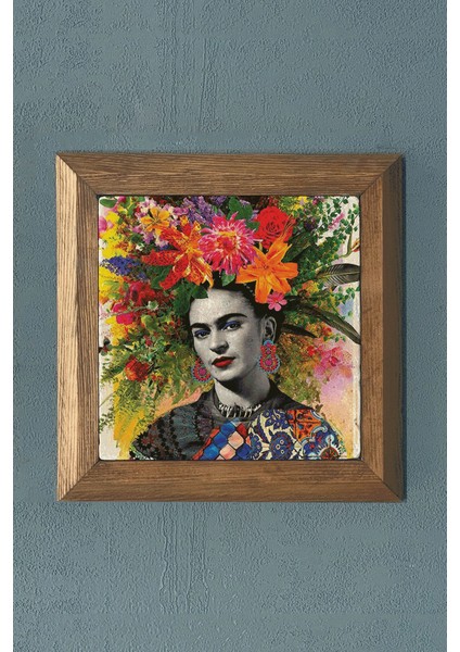 Masif Çerçeveli Taş Tablo-Wall Decor- Oscar Stone Decor 28X28 cm