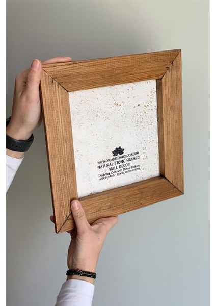 Hz. Ali Masif Çerçeveli Taş Tablo-Wall Decor- Oscar Stone Decor 28X28 cm