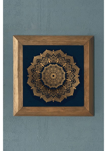 Yaşam Çiçeği-Ahşap Çerçeveli Taş Tablo-Wall Decor- Oscar Stone Decor 28X28 cm