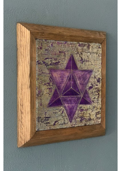 Shree Yantra Mandala -Masif Çerçeveli Taş Tablo-Duvar Dekoru- Oscar Stone Decor 28X28 cm fiyatları