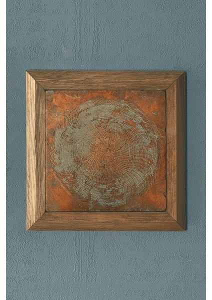 Masif Çerçeveli Taş Tablo-Duvar Dekoru- Oscar Stone Decor 28X28 cm