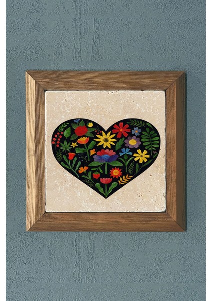 Masif Çerçeveli Doğaltaş Tablo Pano Oscar Stone Decor 28X28 cm