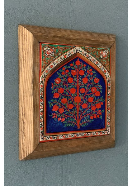 Masif Çerçeveli Nar Ağacı Bereket Taş Tablo Oscar Stone Decor 28X28 cm fiyatları