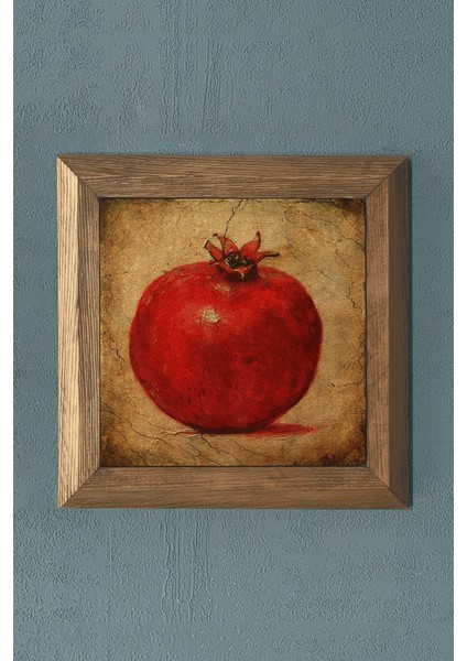 Masif Çerçeveli Nar (Bereket) Taş Tablo Oscar Stone Decor 28X28 cm