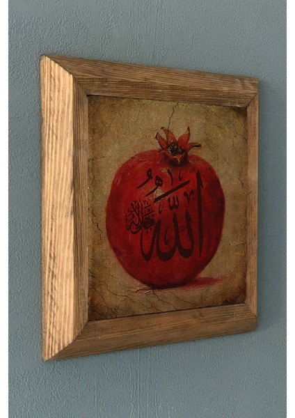 Masif Çerçeveli Nar (Bereket) Doğaltaş Tablo Oscar Stone Decor 28X28 cm fiyatları