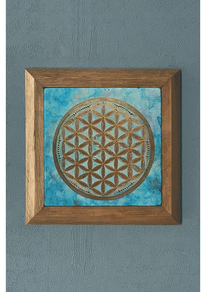 Masif Çerçeveli Taş Tablo- Duvar Dekoru- Oscar Stone Decor 28X28 Cm-Wall Decor