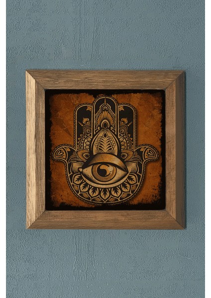 Masif Çerçeveli Taş Tablo- Duvar Dekoru- Oscar Stone Decor 28X28 Cm-Wall Decor