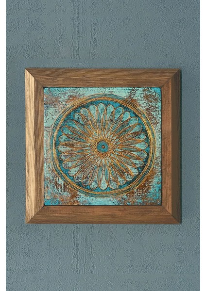 Masif Çerçeveli Taş Tablo- Duvar Dekoru- Oscar Stone Decor 28X28 Cm-Wall Decor