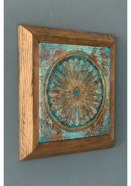 Masif Çerçeveli Taş Tablo- Duvar Dekoru- Oscar Stone Decor 28X28 Cm-Wall Decor fiyatları