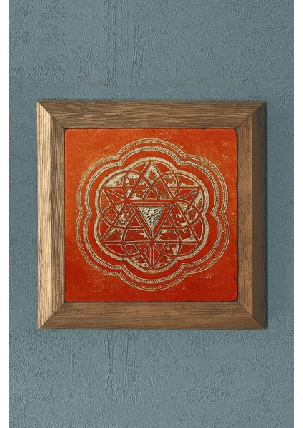 Masif Çerçeveli Taş Tablo- Duvar Dekoru- Oscar Stone Decor 28X28 Cm-Wall Decor