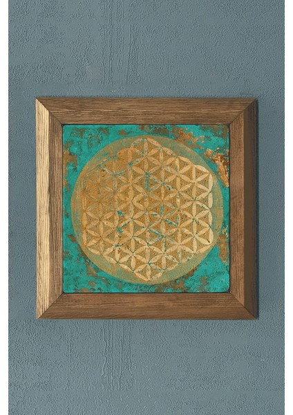 Masif Çerçeveli Taş Tablo- Duvar Dekoru- Oscar Stone Decor 28X28 Cm-Wall Decor