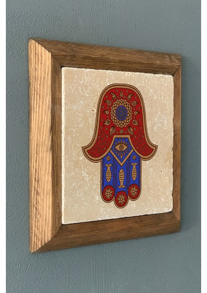 Masif Çerçeveli Fatma Ana Eli Taş Tablo- Duvar Dekoru- Oscar Stone Decor 28X28 Cm-Wall Decor fiyatları