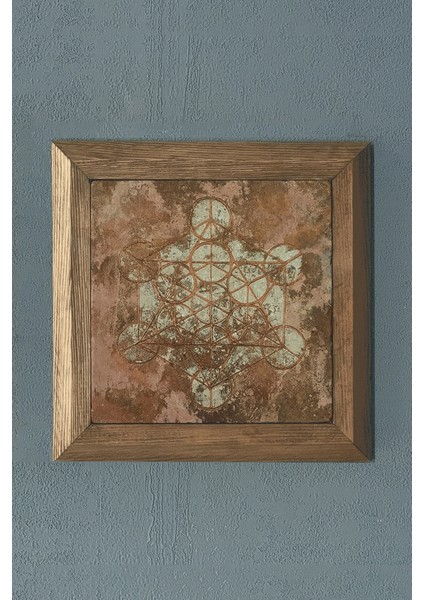 Masif Çerçeveli Taş Tablo- Duvar Dekoru- Oscar Stone Decor 28X28 Cm-Wall Decor