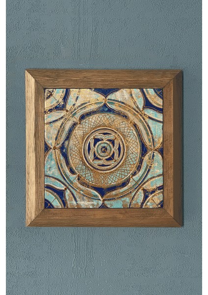 Masif Çerçeveli Taş Tablo- Duvar Dekoru- Oscar Stone Decor 28X28 Cm-Wall Decor