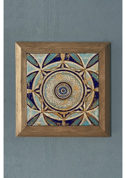 Masif Çerçeveli Taş Tablo- Duvar Dekoru- Oscar Stone Decor 28X28 Cm-Wall Decor