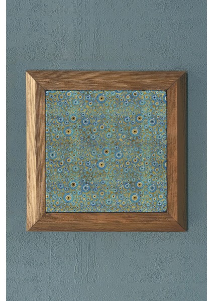Masif Çerçeveli Nazar Taş Tablo- Duvar Dekoru- Oscar Stone Decor 28X28 Cm-Wall Decor