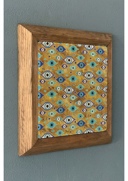 Masif Çerçeveli Nazar Taş Tablo- Duvar Dekoru- Oscar Stone Decor 28X28 Cm-Wall Decor fiyatları