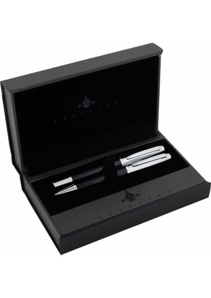 World Dolma &tükenmez Kalem Seti Krom Siyah 2710