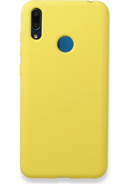 Huawei Y7 2019 Kılıf Silikon Içi Kadife Nano - Sarı