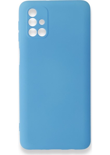 Samsung Galaxy M31S Kılıf Silikon Içi Kadife Nano - Mavi