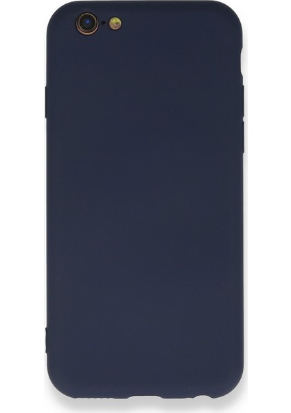 Apple iPhone 6 Kamera Korumalı Kılıf Silikon Içi Kadife Nano - Lacivert