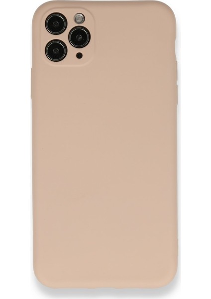 Apple iPhone 11 Pro Max Kamera Korumalı Kılıf Silikon Içi Kadife Nano - Pembe