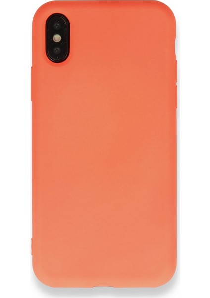 Apple iPhone Xs Max Kılıf Silikon Içi Kadife Nano - Mat Turuncu