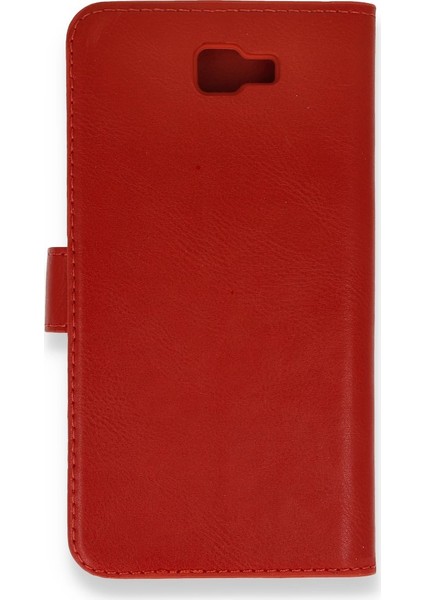 Samsung Galaxy J7 Prime Kılıf Kapaklı Cüzdan Standlı - Kırmızı