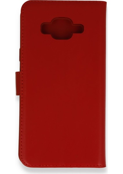 Samsung Galaxy J7 Kılıf Kapaklı Cüzdan Standlı - Kırmızı