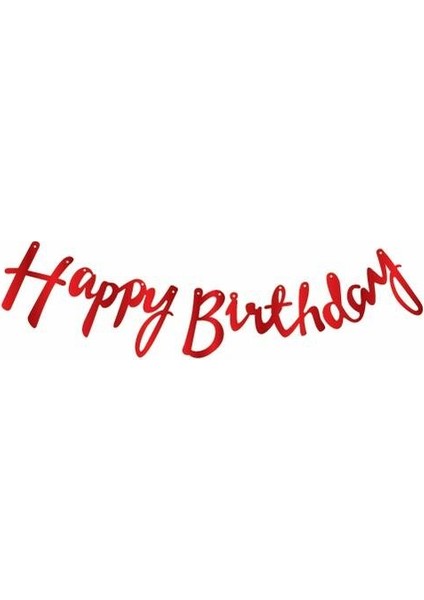 Happy Birthday Kaligrafi Banner Yazı Kırmızı