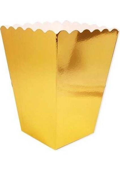 Gold Parlak Popcorn Mısır Kutusu 8 Adet