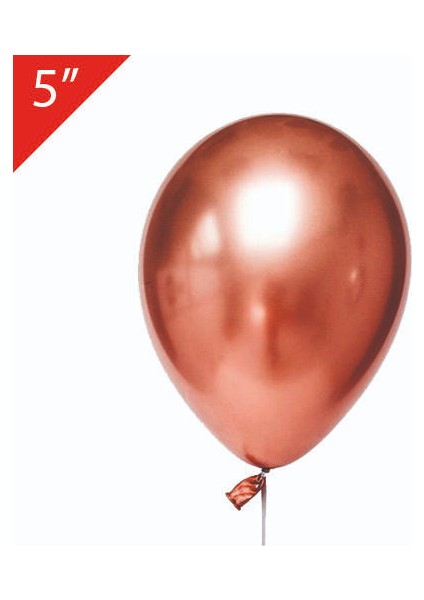 Rose Gold Krom Balon 20 Adet Küçük Boy 5 Inç