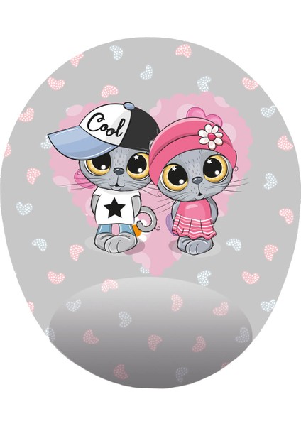 Cool Kittens Bilek Destekli Oval Mousepad